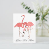 Rosa Flamingo-Trio Postkarte (Stehend Vorderseite)