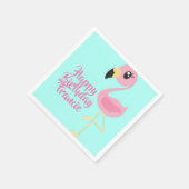 Rosa Flamingo Tropical 1. Geburtstag Party Napkins Serviette (Ecke)