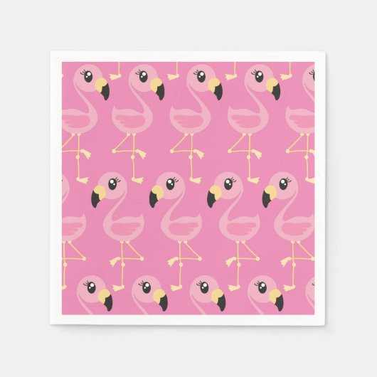 Rosa Flamingo Tropical 1. Geburtstag Party Napkins Serviette (Vorderseite)