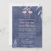 Rosa Flamingo Tropical Beach Hochzeitseinladungen Einladung (Rückseite)