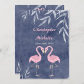 Rosa Flamingo Tropical Beach Hochzeitseinladungen Einladung (Vorne/Hinten)