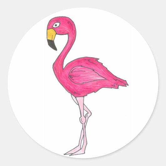 Rosa Flamingo Tropical Bird Stickers (Vorderseite)
