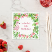 Rosa Flamingo Tropical Girls Geburtstagsparty Serviette (Beispiel)