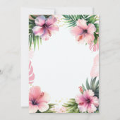 Rosa Flamingo Tropical Gold Ein Mädchen-Kinderdusc Einladung (Rückseite)