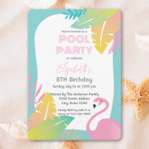 Rosa Flamingo Tropical Pool Party Geburtstag