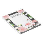 Rosa Flamingo Tropical Save the Date Notizblock (angewinkelt)