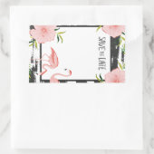 Rosa Flamingo Tropical Save the Date Rechteckiger Aufkleber (Tasche)
