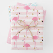 Rosa Flamingo Tropical Spottern Muster Geschenkpapier Set (Beispiel)
