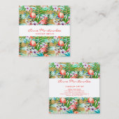 Rosa Flamingo Tropical Square Business Card Quadratische Visitenkarte (Vorne/Hinten)
