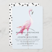 Rosa Flamingo Tropical Style Hochzeit Einladung (Vorne/Hinten)