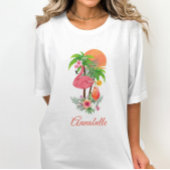 Rosa Flamingo Tropical Vacation T - Shirt