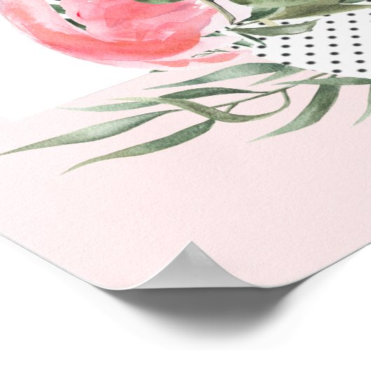 Rosa Flamingo Tropical Watercolor Collage Poster (Ecke)