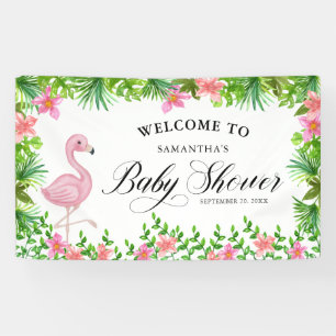 Rosa Flamingo Tropical Willkommen in der Babydusch Banner