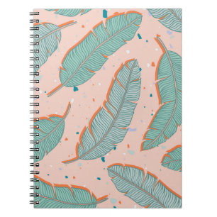Rosa Flamingo tropisch, Sommer Vintagen Hintergrun Notizblock