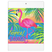 Rosa Flamingo Tropisch stehend auf einem Bein Klemmbrett (Rückseite)