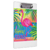 Rosa Flamingo Tropisch stehend auf einem Bein Klemmbrett (Rechts)