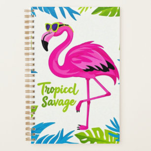 Rosa Flamingo Tropisch stehend auf einem Bein Planer