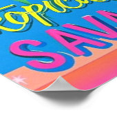 Rosa Flamingo Tropisch stehend auf einem Bein Poster (Ecke)