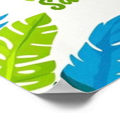 Rosa Flamingo Tropisch stehend auf einem Bein Poster (Ecke)