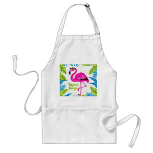 Rosa Flamingo Tropisch stehend auf einem Bein Schürze
