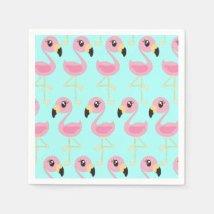Rosa Flamingo-tropische 1. Serviette