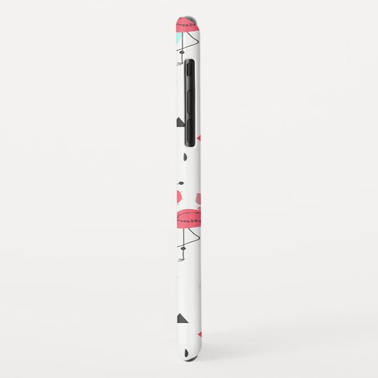 Rosa Flamingo tropische Blume und Blätter Case-Mate iPhone Hülle (Hinten/Links)