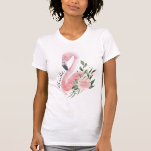 Rosa Flamingo Tropische Braut T-Shirt