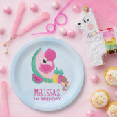 Rosa Flamingo, tropische Früchte und Party aus Eis Pappteller (Party)