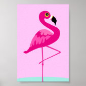 Rosa Flamingo-tropische Grafik Poster (Vorne)