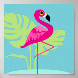 Rosa Flamingo-tropische Grafik Poster