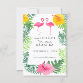 Rosa Flamingo Tropische Hochzeit speichern das Dat Save The Date