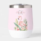 Rosa Flamingo tropische Sommermonogramm (Vorderseite)