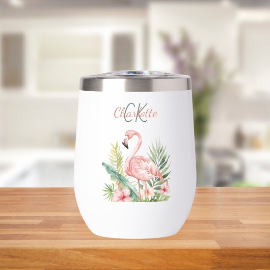 Rosa Flamingo tropische Sommermonogramm