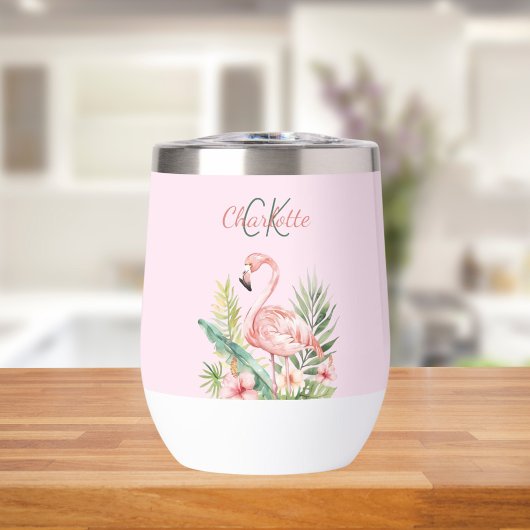 Rosa Flamingo tropische Sommermonogramm