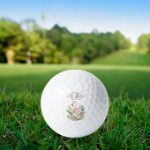 Rosa Flamingo tropische Sommermonogramm Golfball
