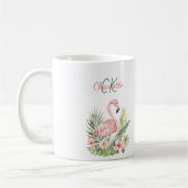 Rosa Flamingo tropische Sommermonogramm Kaffeetasse (Links)