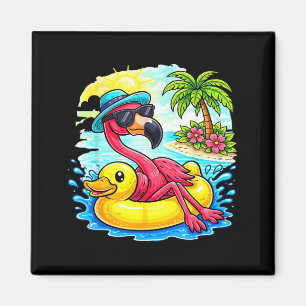 Rosa Flamingo Tropische Strandatmosphäre Palme Magnet