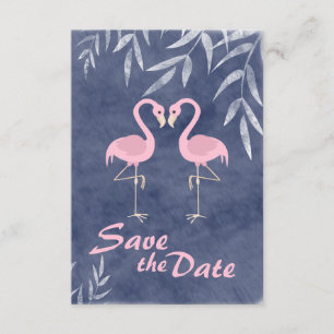 Rosa Flamingo Tropische Strandhochzeit Save the Da Einladung