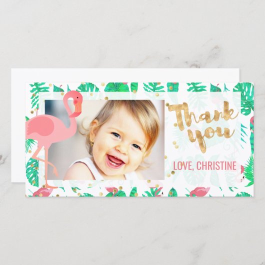 Rosa Flamingo tropischen danke (Vorne/Hinten)