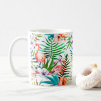Rosa Flamingo-tropischer BlumenBlumenChic