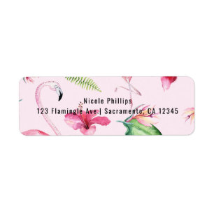 Rosa Flamingo Tropischer Hibiskus Blumenspaß