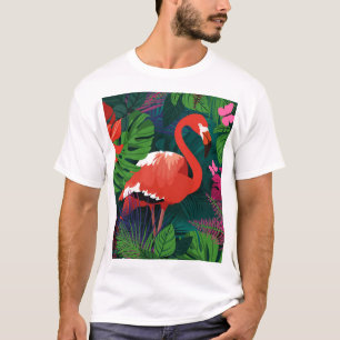 Rosa Flamingo: Tropischer Schmetterling Harmonie. T-Shirt