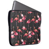 Rosa Flamingo: tropisches Aquarellmuster. Laptopschutzhülle (Vorne Rechts)