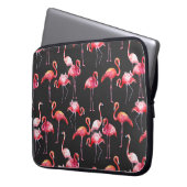 Rosa Flamingo: tropisches Aquarellmuster. Laptopschutzhülle (Vorderseite Links)