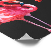 Rosa Flamingo: tropisches Aquarellmuster. Poster (Ecke)