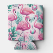 Rosa Flamingo tropisches Design Dosenkühler (Rückseite)