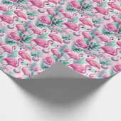 Rosa Flamingo tropisches Design Geschenkpapier (Ecke)