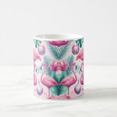Rosa Flamingo tropisches Design Kaffeetasse (Mittel)