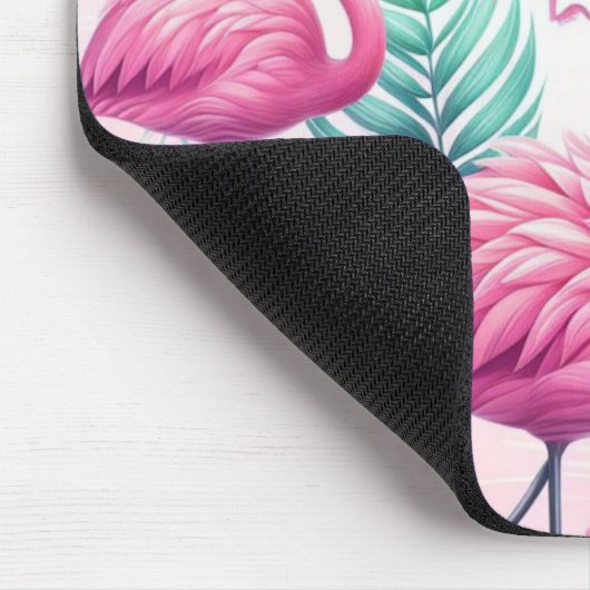 Rosa Flamingo tropisches Design Mousepad (Ecke)