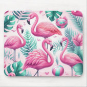 Rosa Flamingo tropisches Design Mousepad (Vorne)